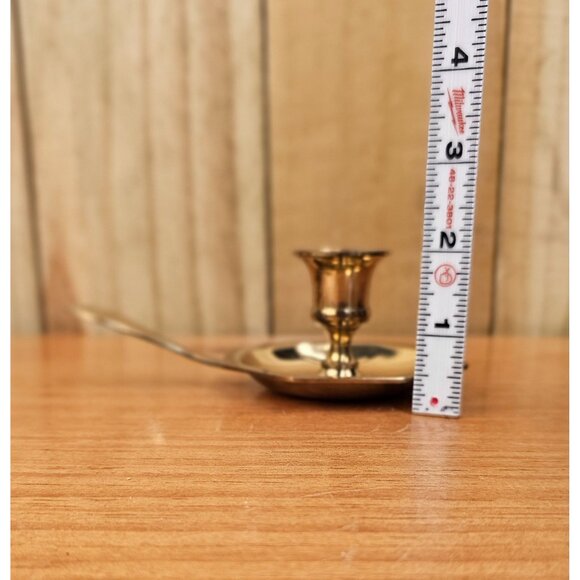 Vintage Brass Candlestick Holder with Handle - Picture 3 of 7